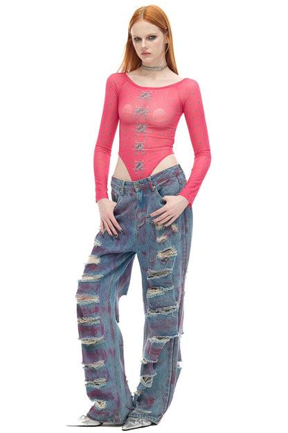 Earth Powder Coated Jeans Pants