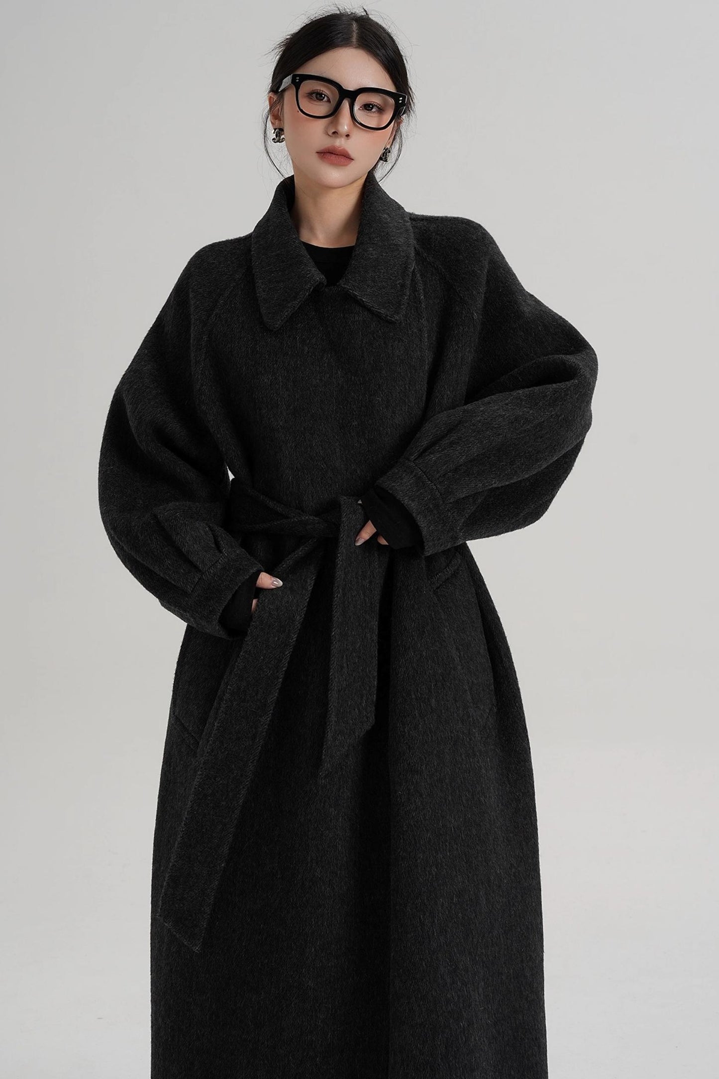 Temperament Back Slit Wool Coat