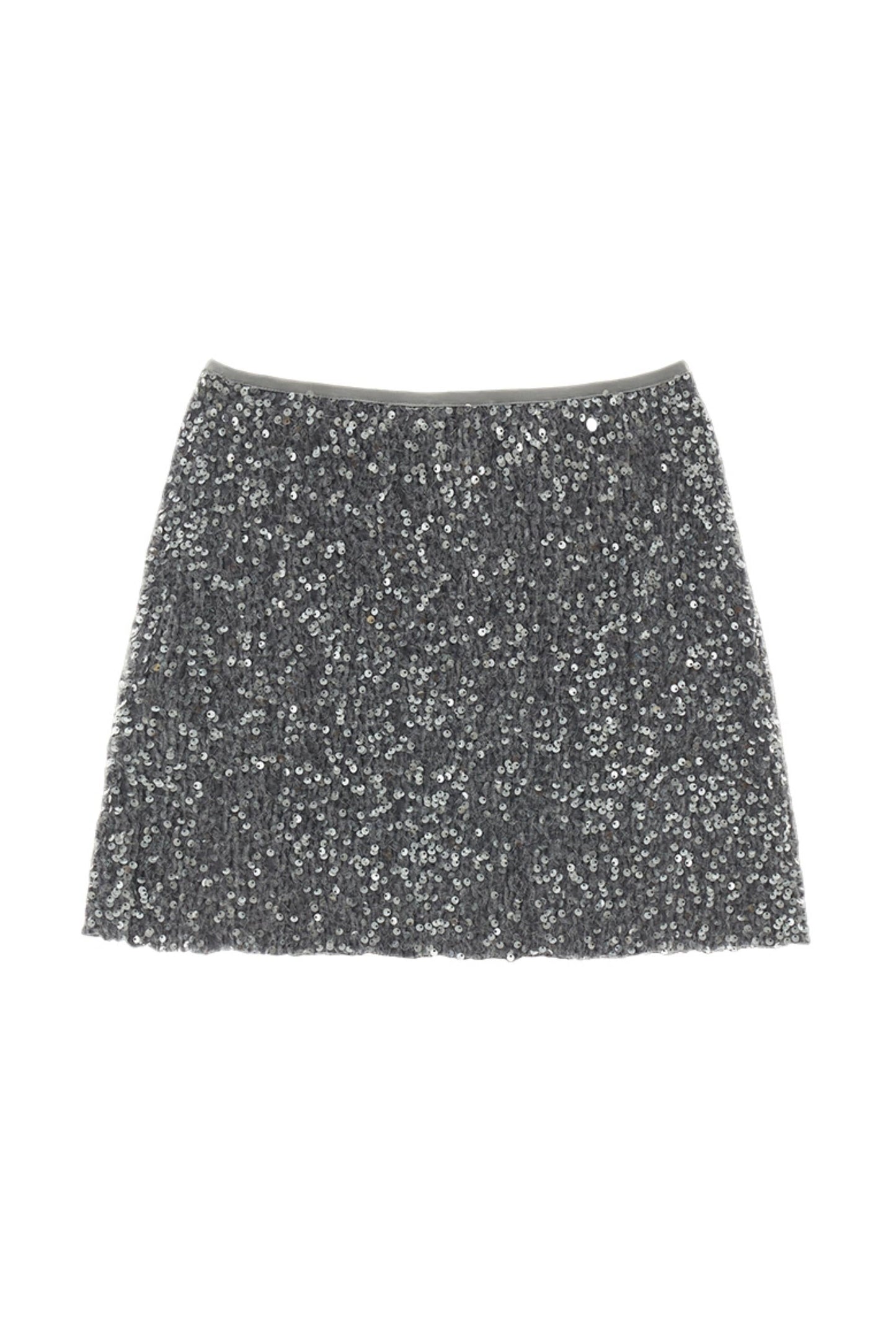 Gray Sequin Fashion Short Skirt