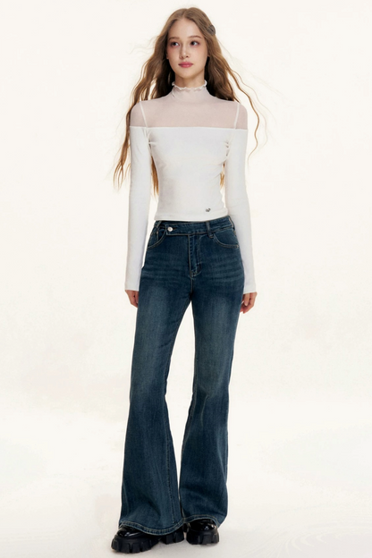 Asymmetrical Flare Jeans