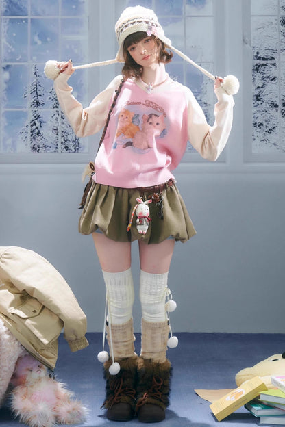 Autumn Knitted V-Neck Sweater