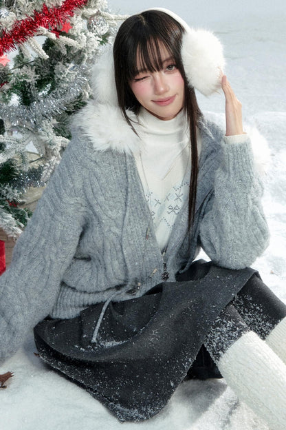 Fragile V-Neck Snow Top