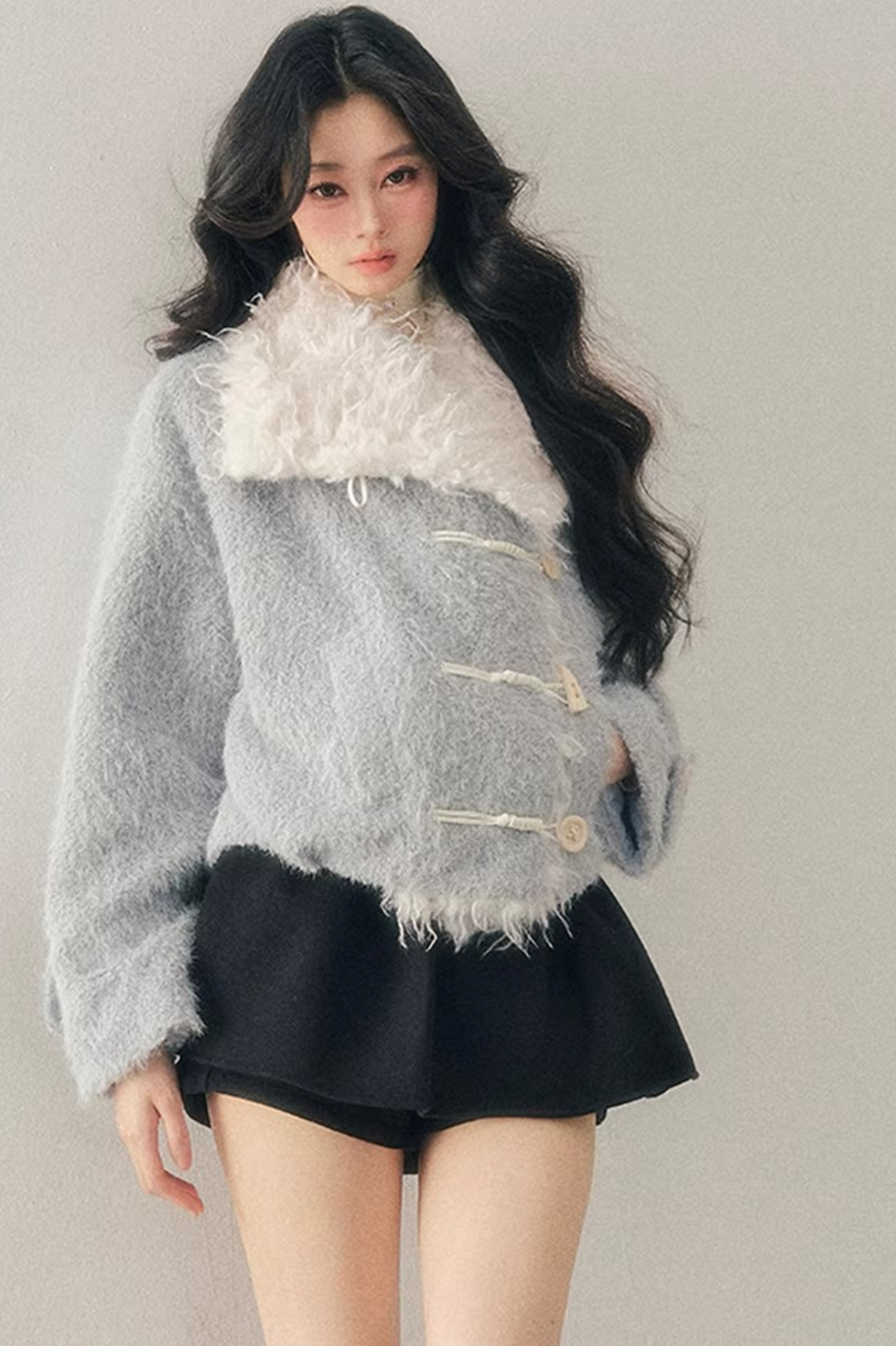 Quilted Faux Lamb Wool Jacket