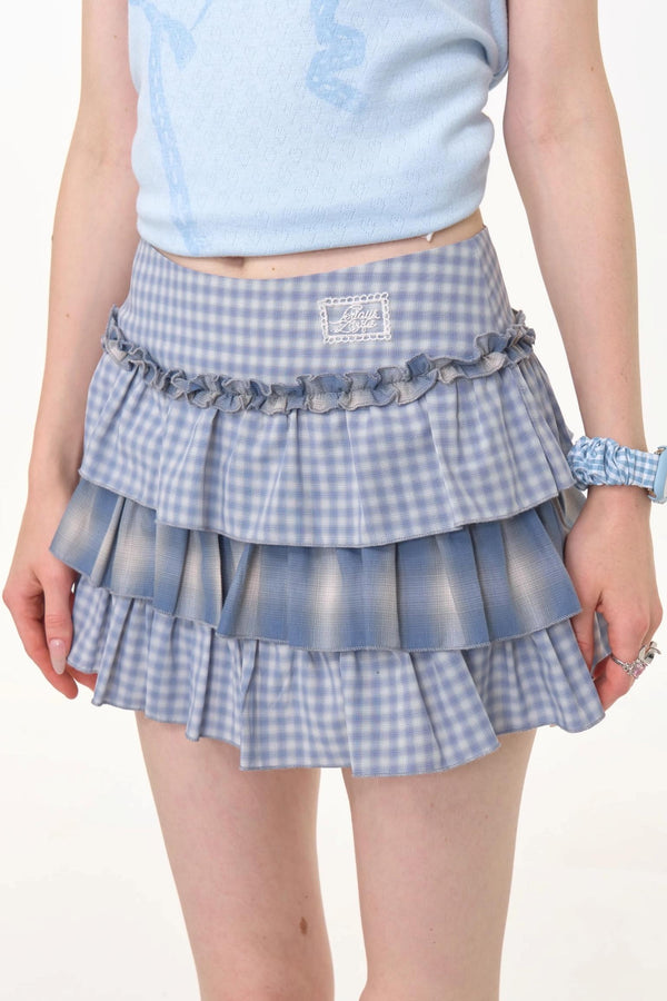 High-Waisted Tie-Dye Pleated Skirt