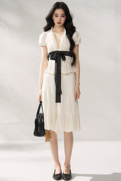 Tie Waist V-Neck Top