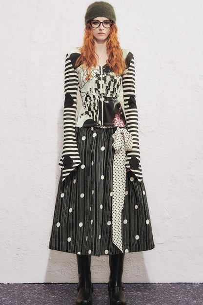 Hand-Painted Cat Chase Hooded Top