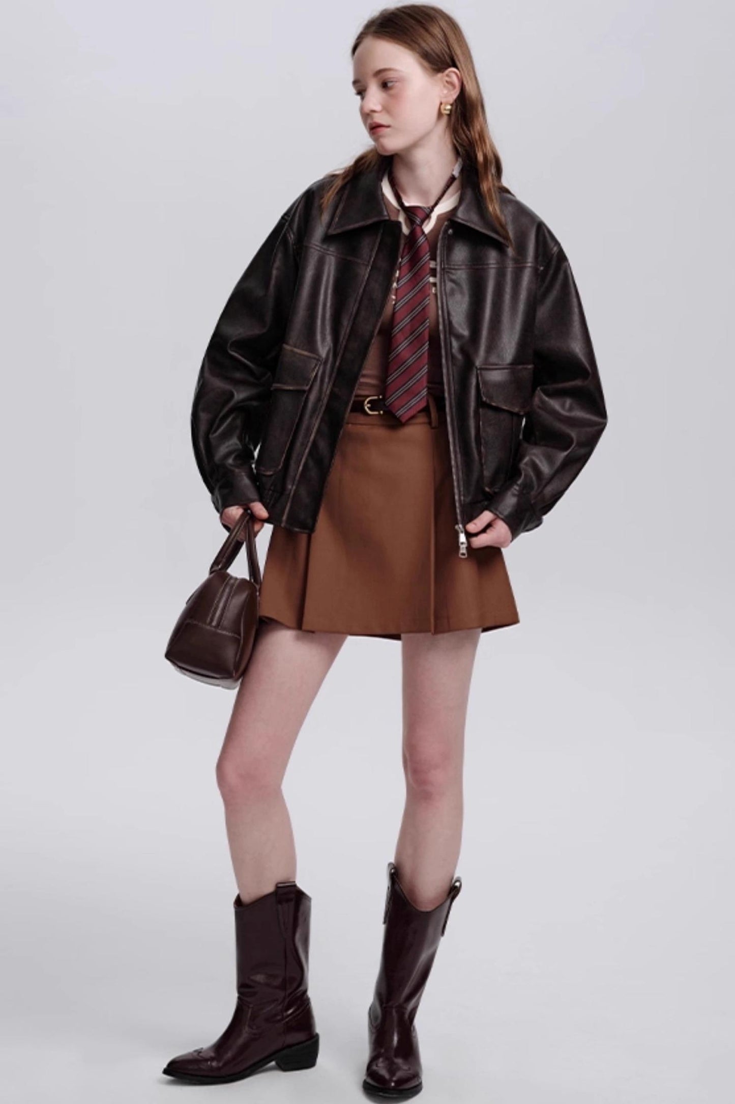 Lapel Leather Jacket