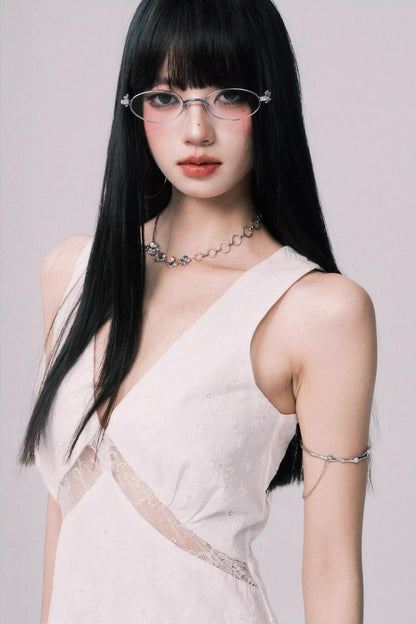 Lace Patchwork V-Neck Summer Dress