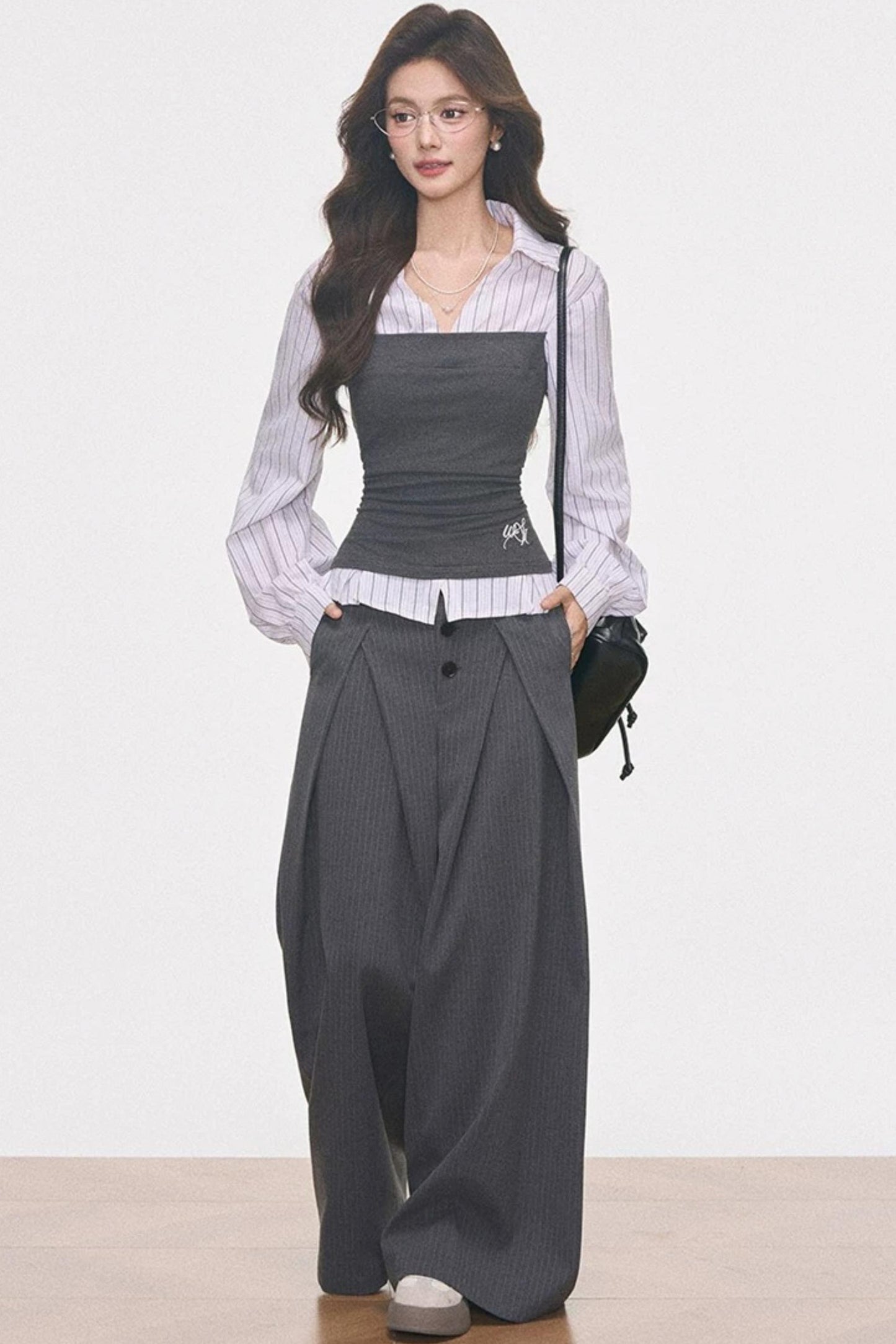 Knitted Patchwork Striped Set-Up