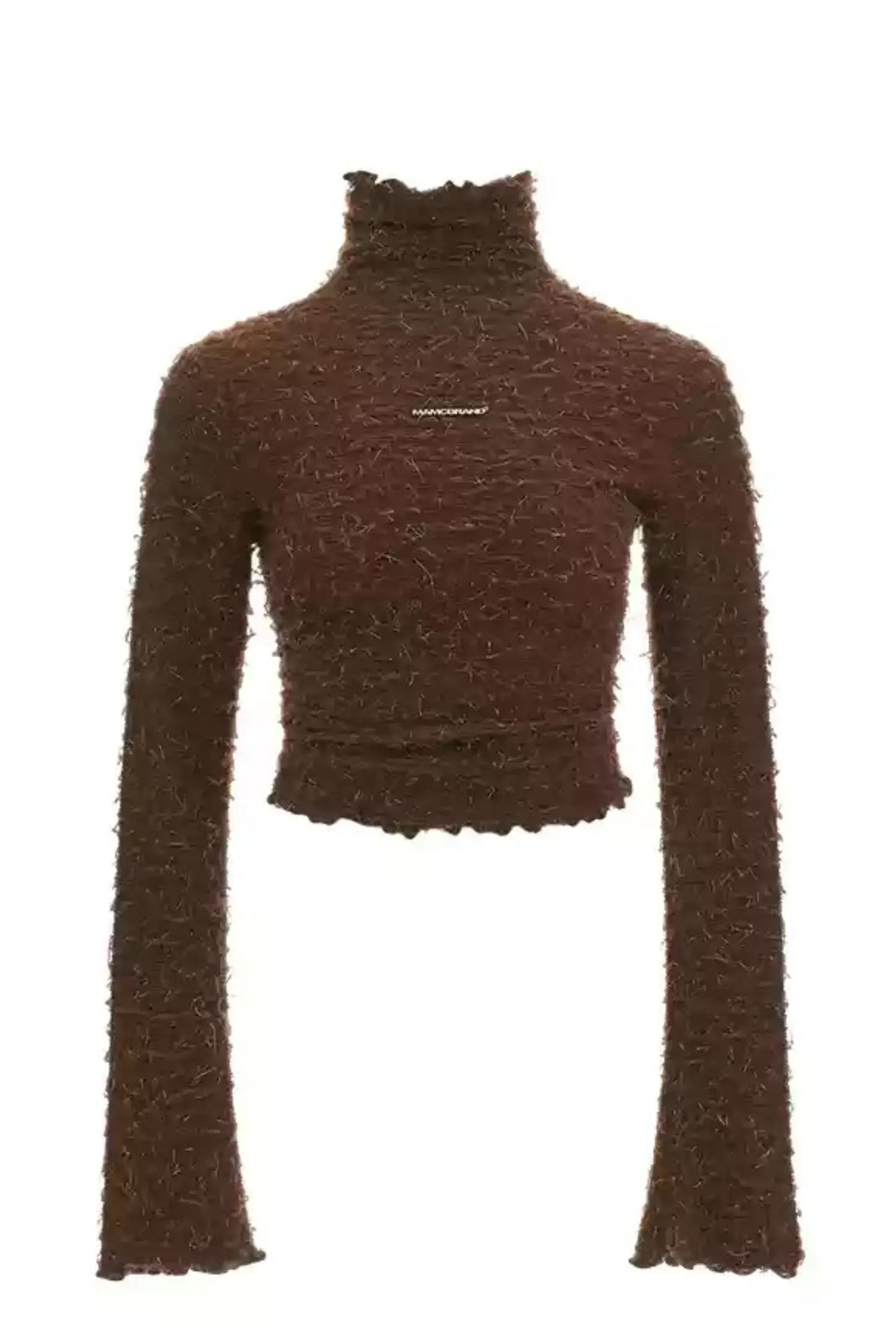 Brown High Neck Temperament Top