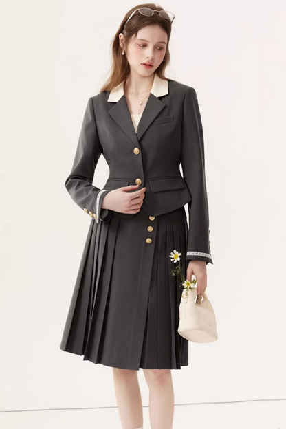 Color-Block Linen Skirt Set-Up