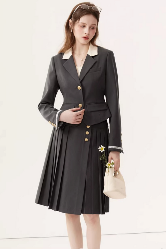 Color-Block Linen Skirt Set-Up