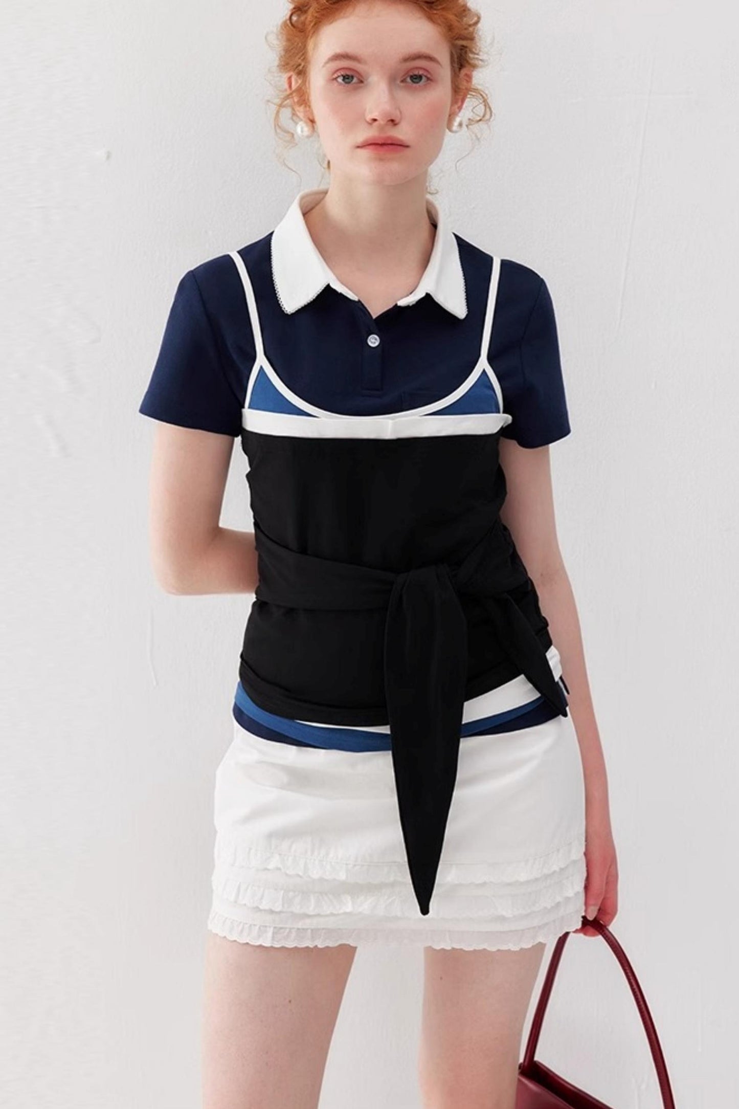 Color-Block Polo & Suspender Set-Up
