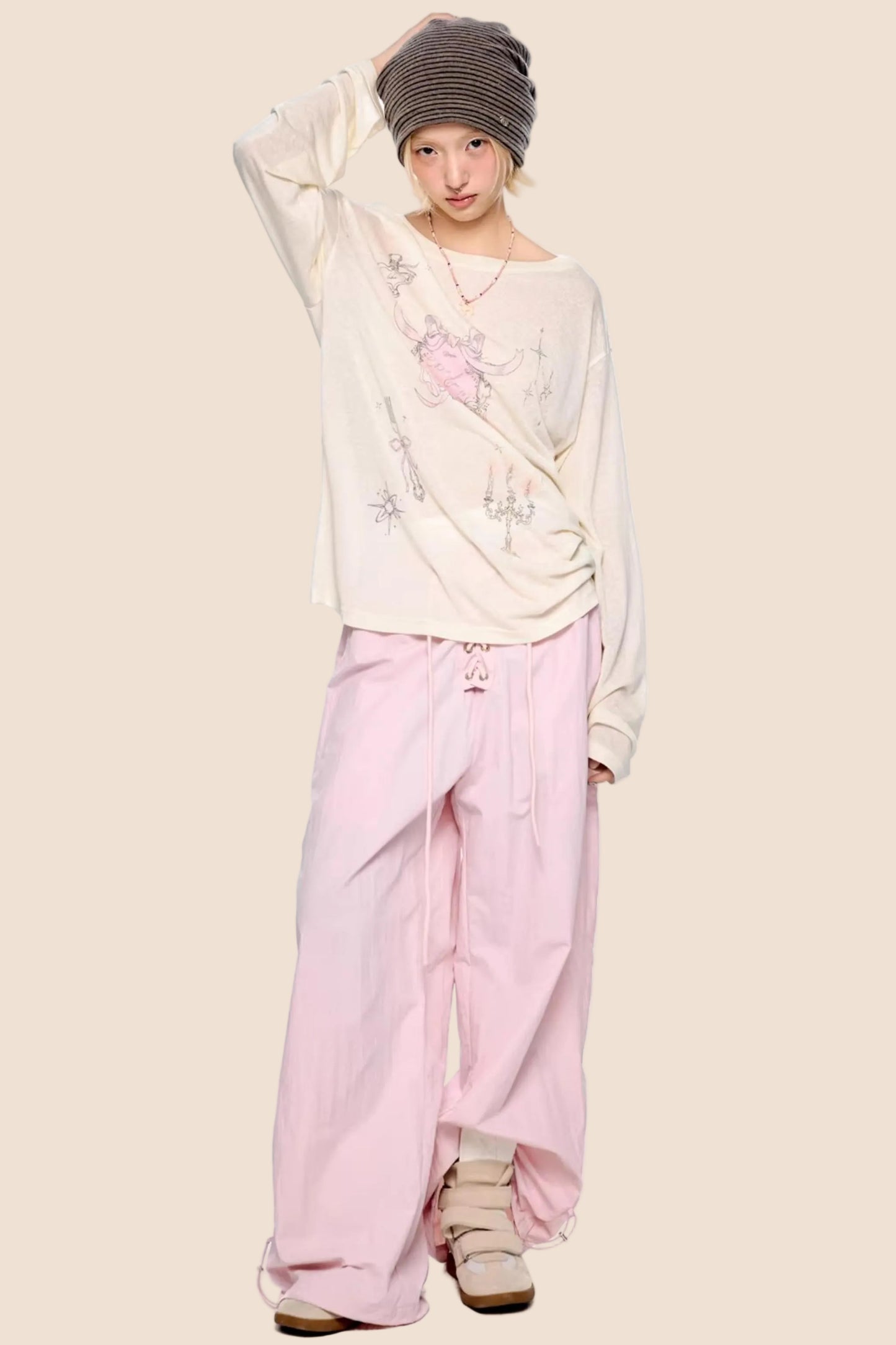 Low-Waist Ruched Sports Pants