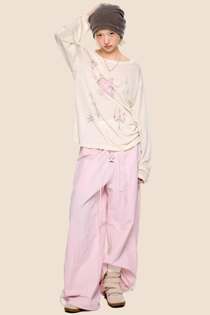 Low-Waist Ruched Sports Pants