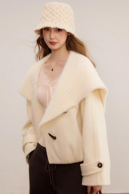 Woolen Shawl Collar Coat