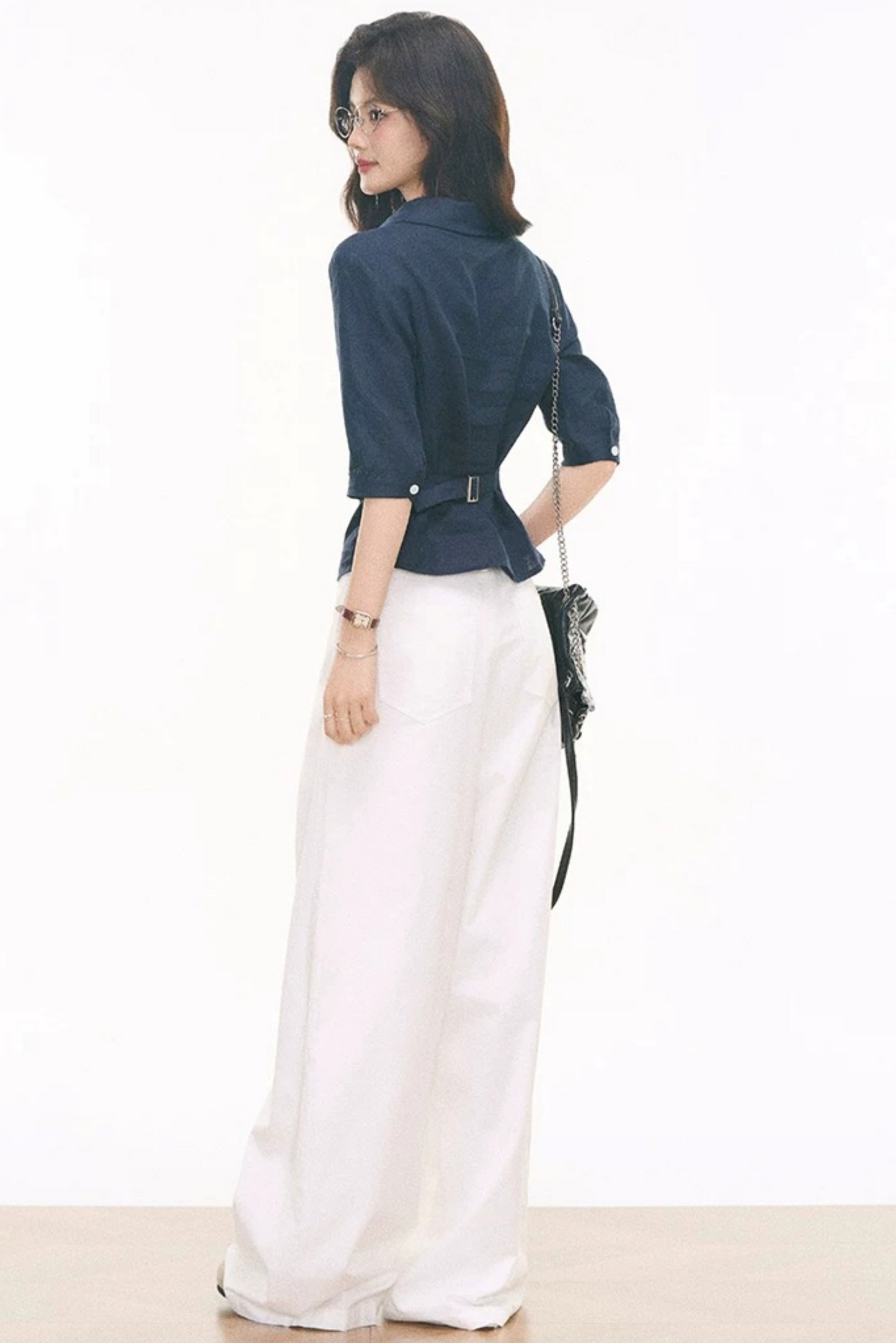 Linen Shirt Skirt Pants Set-Up