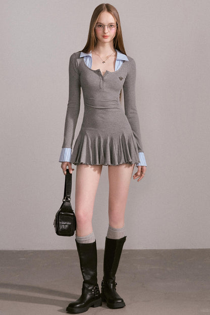 Luxury Gray Slimming Dress