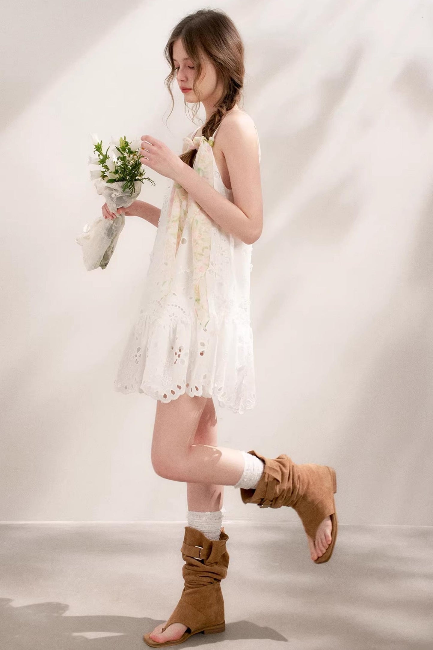 Island Chic Beaded Halter Dress