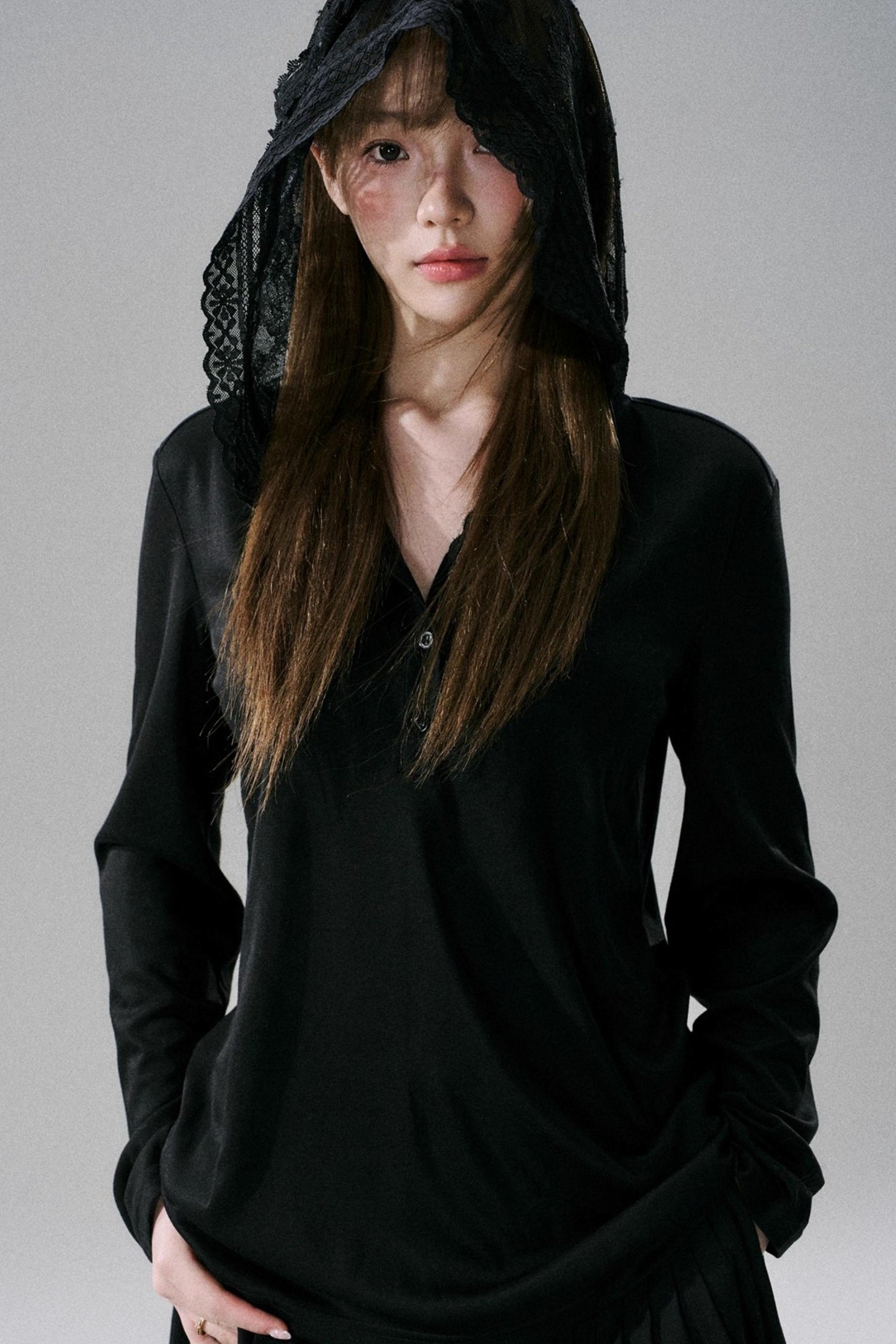 Lace Bow Loose Lyocell Top