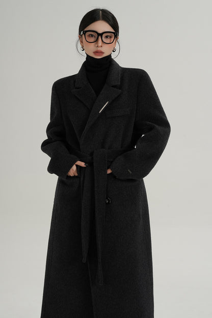 Wool Elegance Long Trench Coat