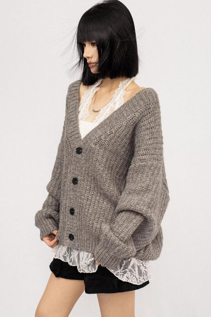 Winter Vintage V-Neck Knitted Cardigan