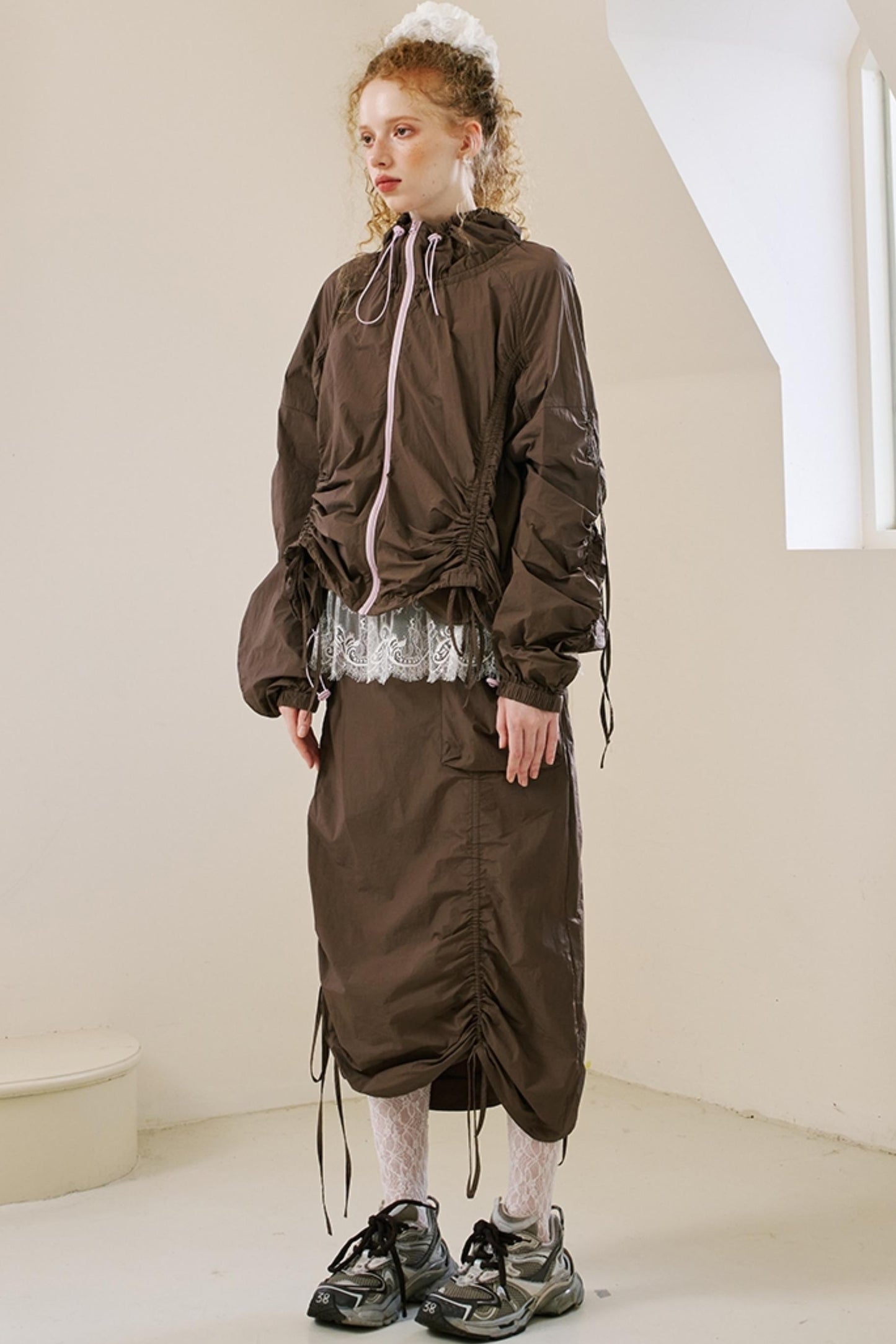 Versatile Color-Block Jacket Skirt Set-Up