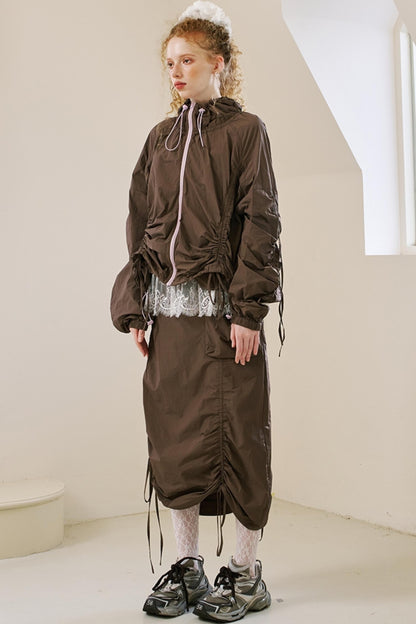 Versatile Color-Block Jacket Skirt Set-Up