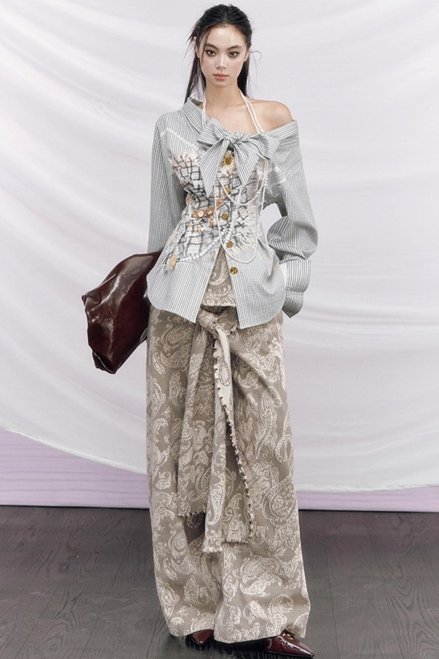 Vintage Money Plaid Blouse