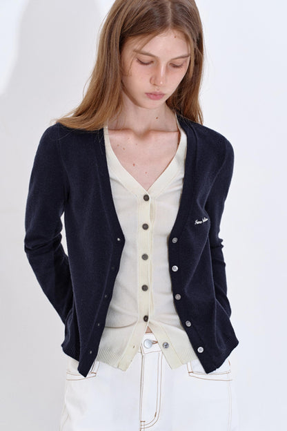 Color-Blocking Knit V-Neck Top