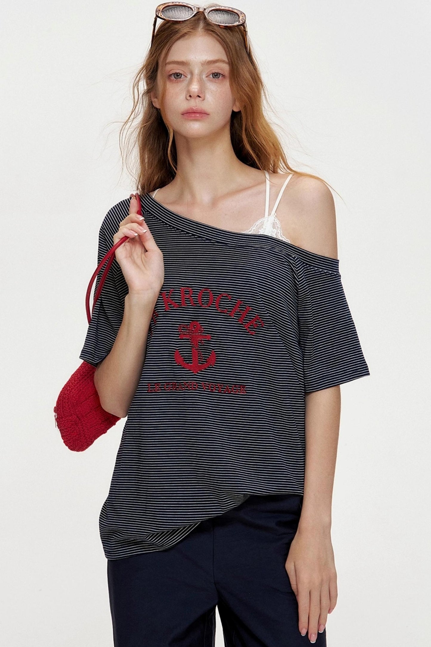 Navycore Knitted Striped T-shirt