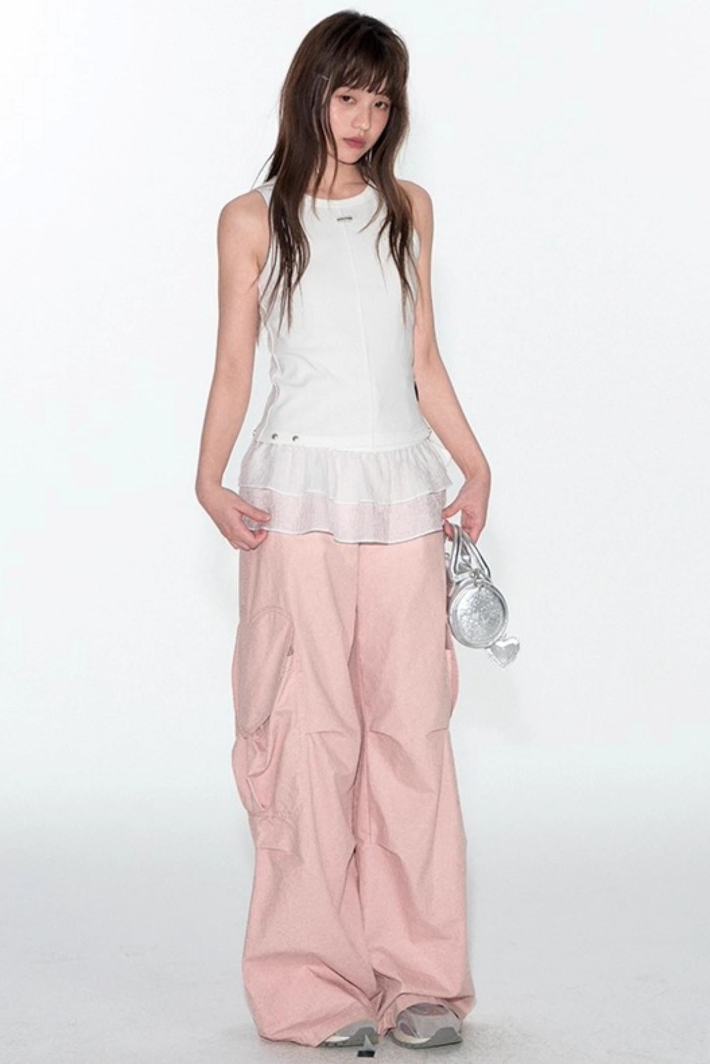 Detachable Lace Stitched Tank Top