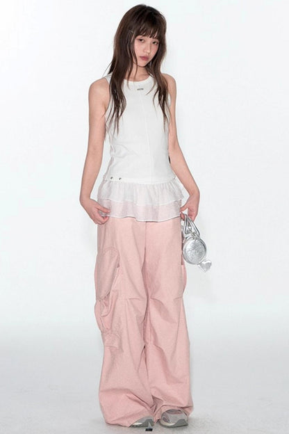 Detachable Lace Stitched Tank Top