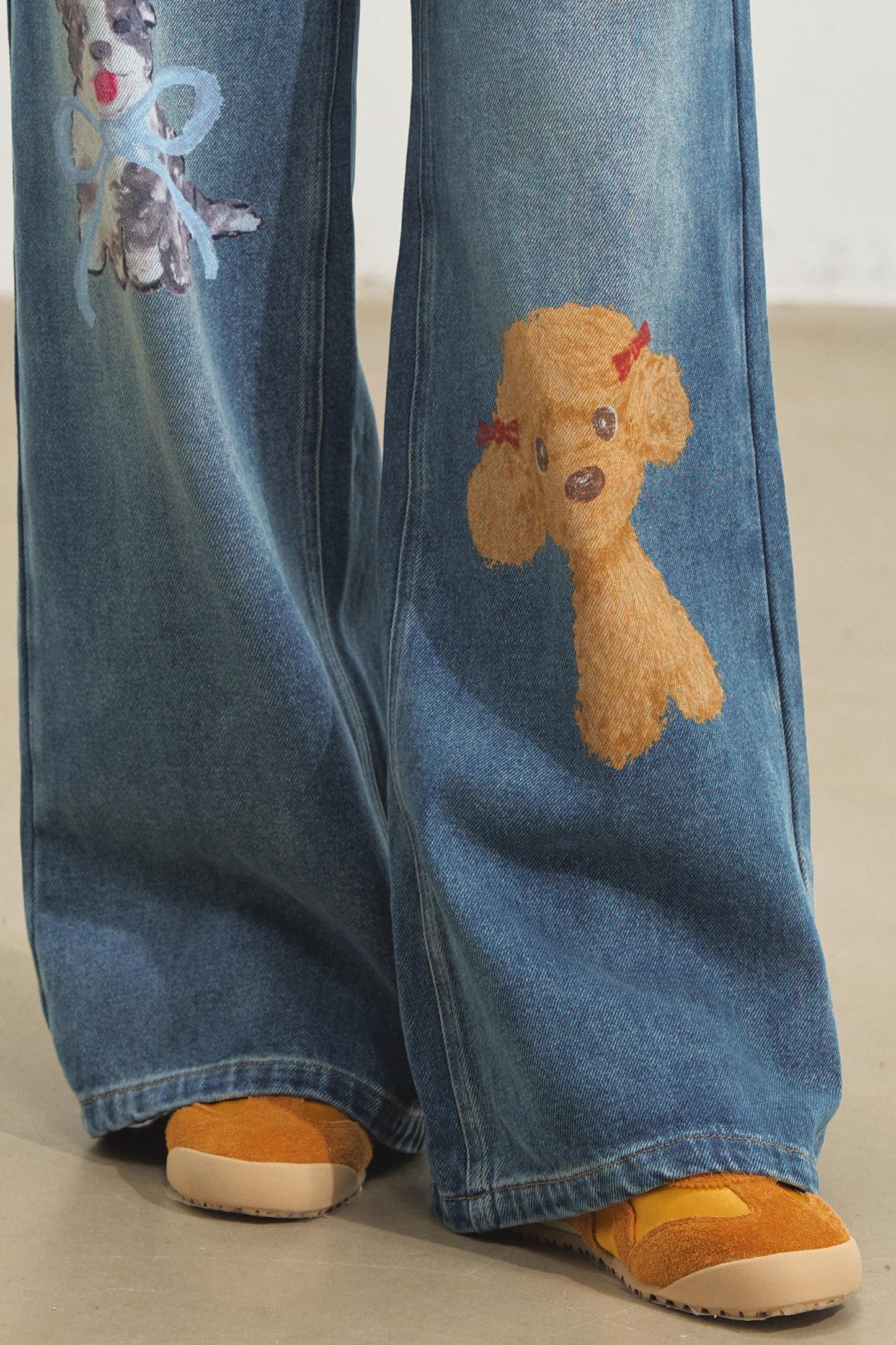 Cute Wide-Leg Jeans Pants