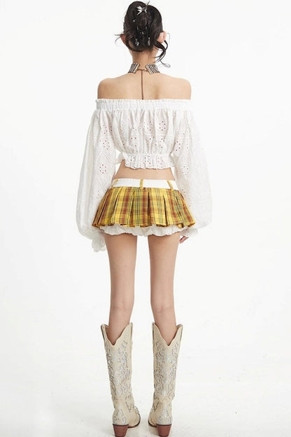 Vintage Puff One-Shoulder Long Sleeve Top