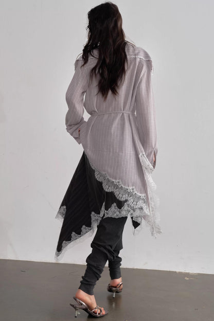 French Lace Ruffled Blouse
