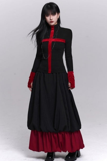 Gothic Cross Collar Top