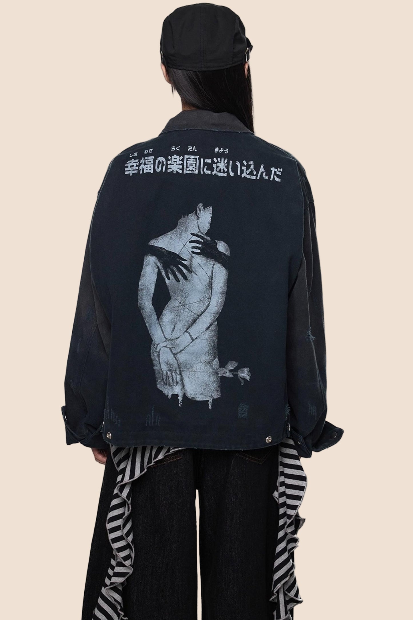 American Fall Distressed Vintage Zip Jacket