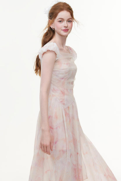 Pink Chiffon A-Line Dress