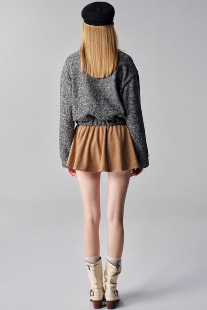 Diamond Galaxy Knitted V-Neck Top