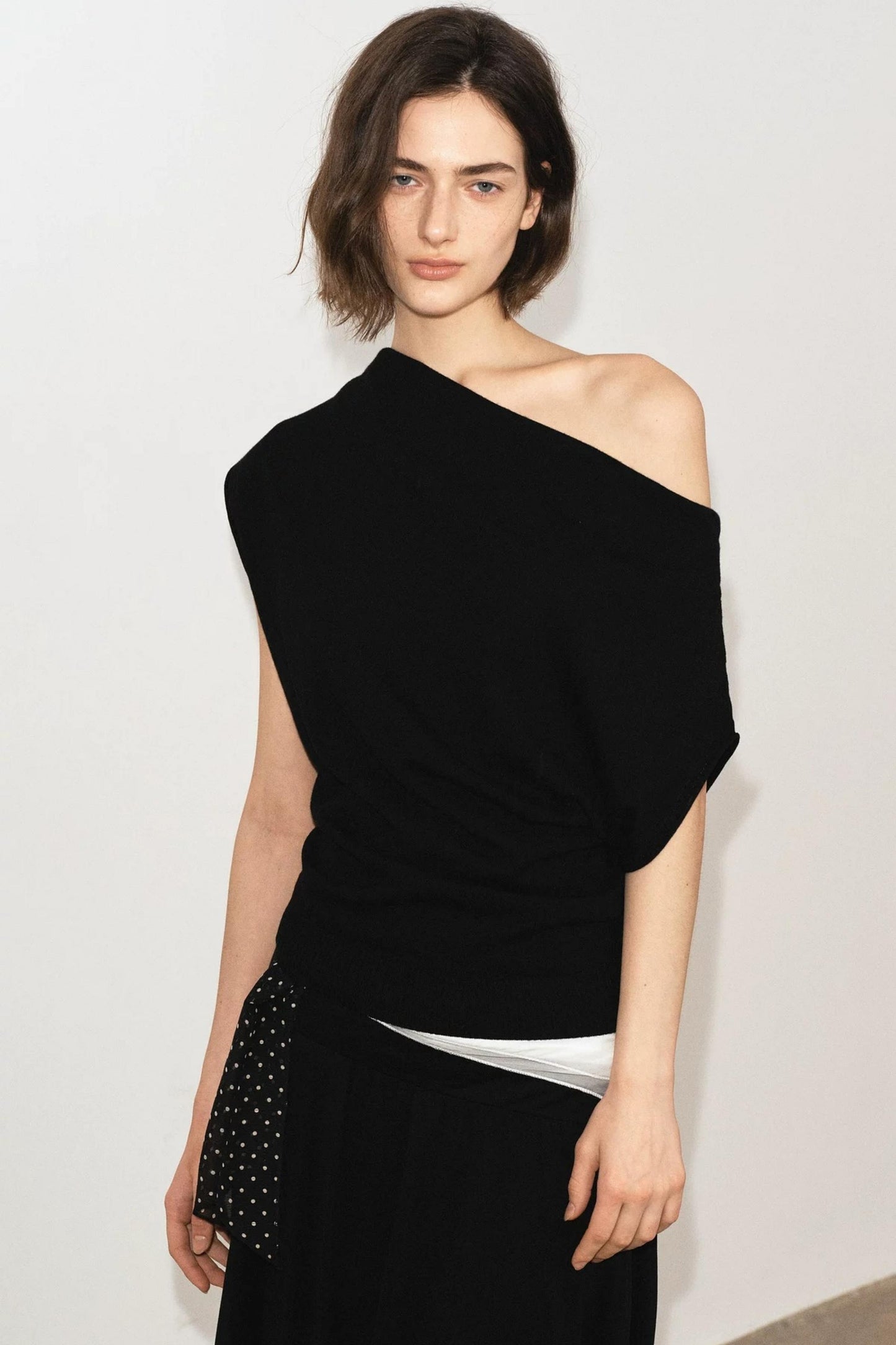 Tencel Wool Off-Shoulder Top