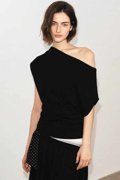 Tencel Wool Off-Shoulder Top