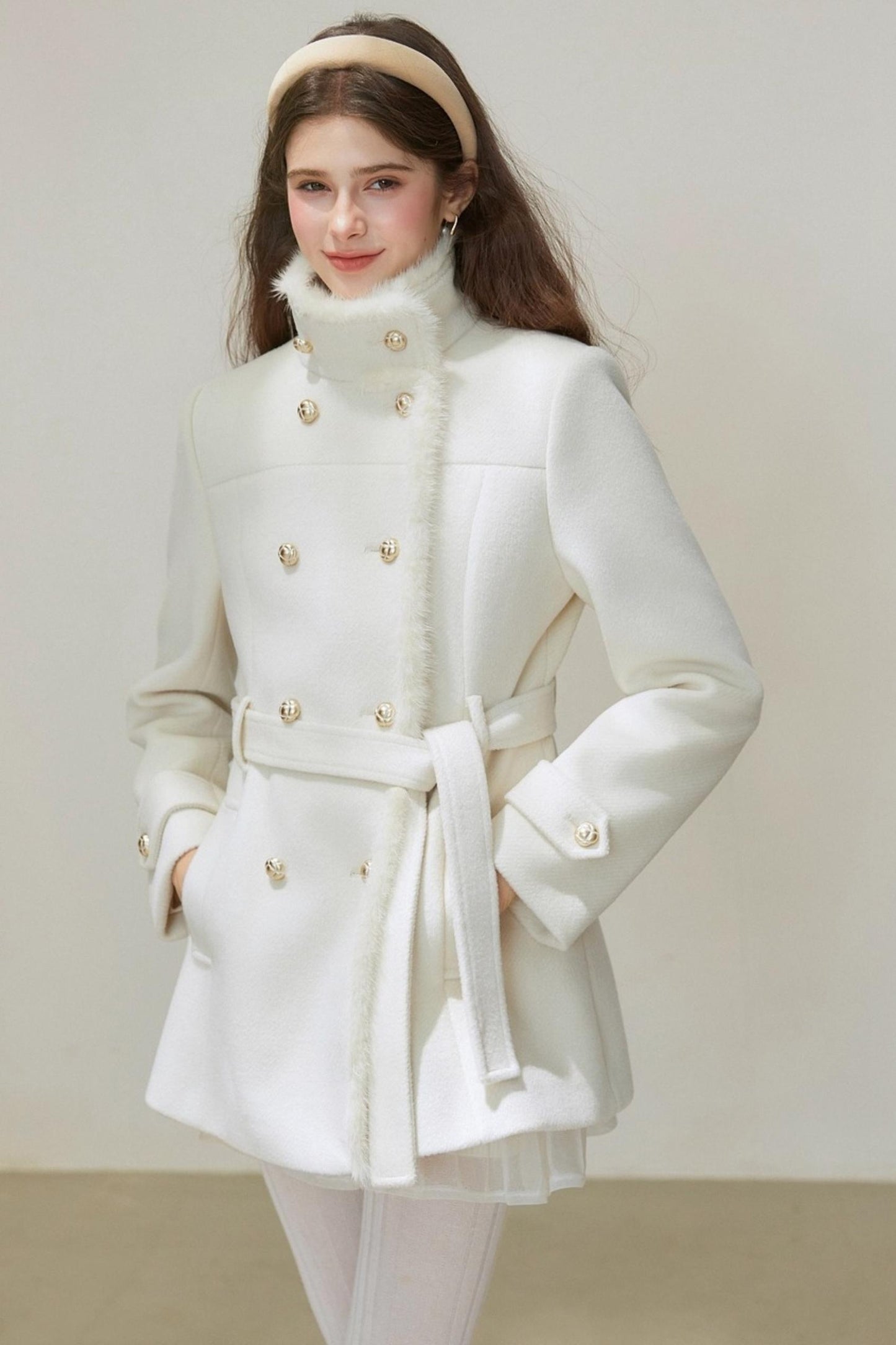 Winter Woolen Waist Slimming Coat