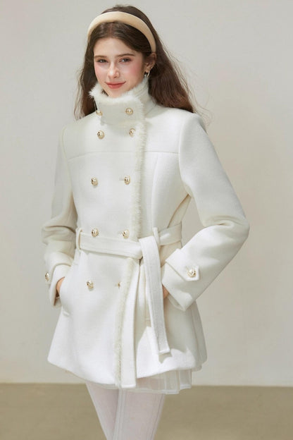 Winter Woolen Waist Slimming Coat