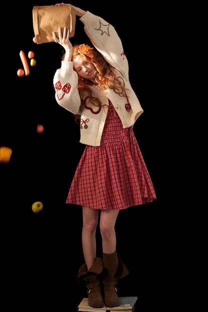 Knitted Cherry Cardigan
