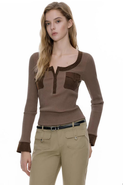 Henry Collar Knit Top