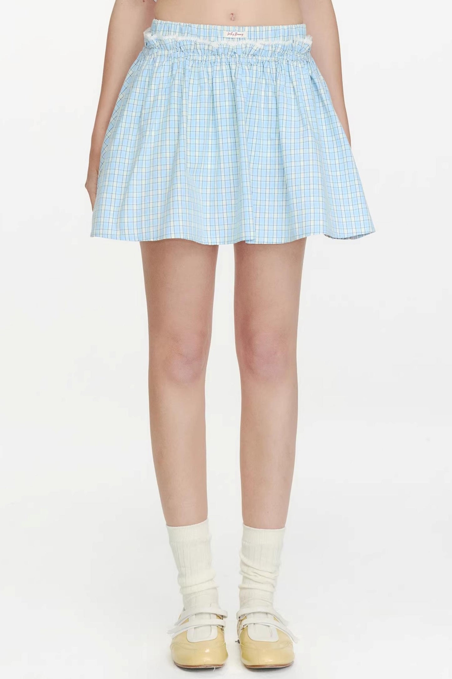 Woven Track Lace Midi Skirt