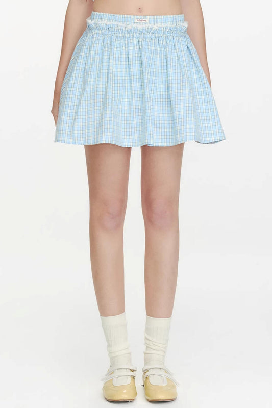 Woven Track Lace Midi Skirt