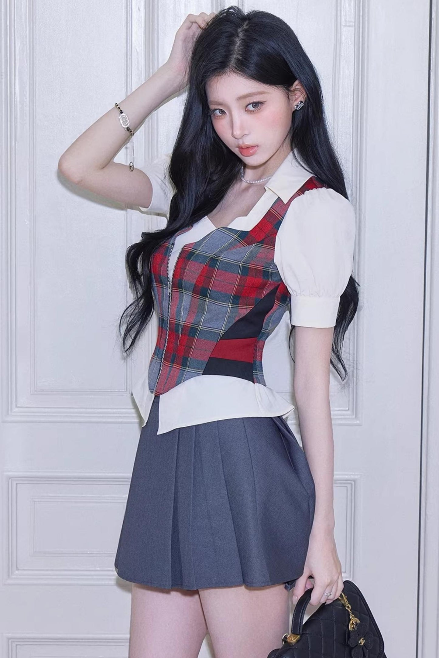 Plaid Two-Piece Shirt Top