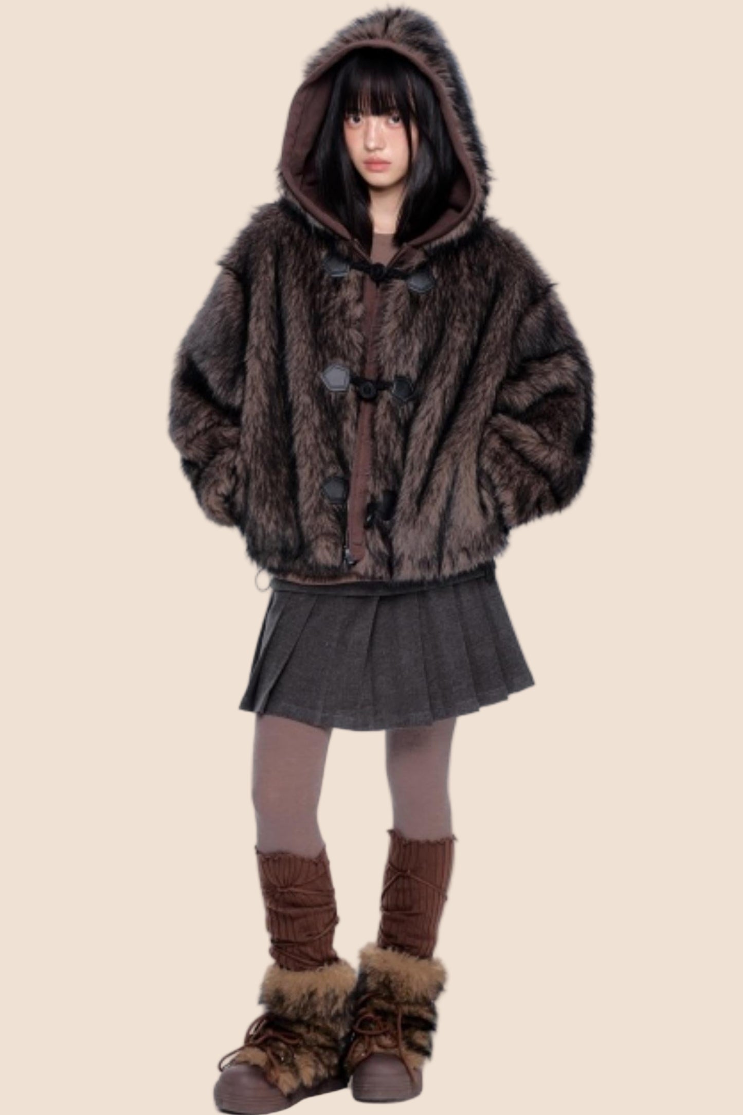 Faux Fur Hooded Jacket